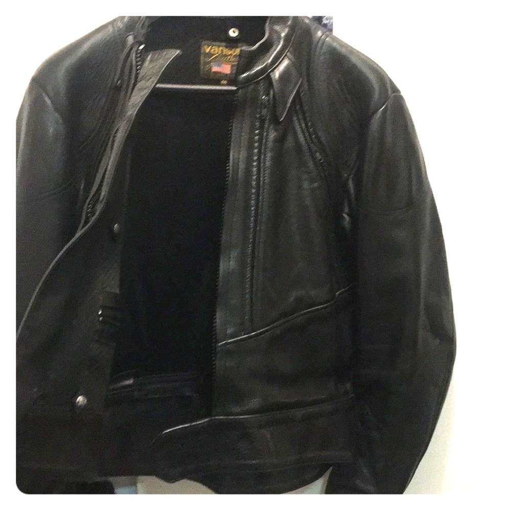 Men’s Vanson motorcycle jacket  all black leather